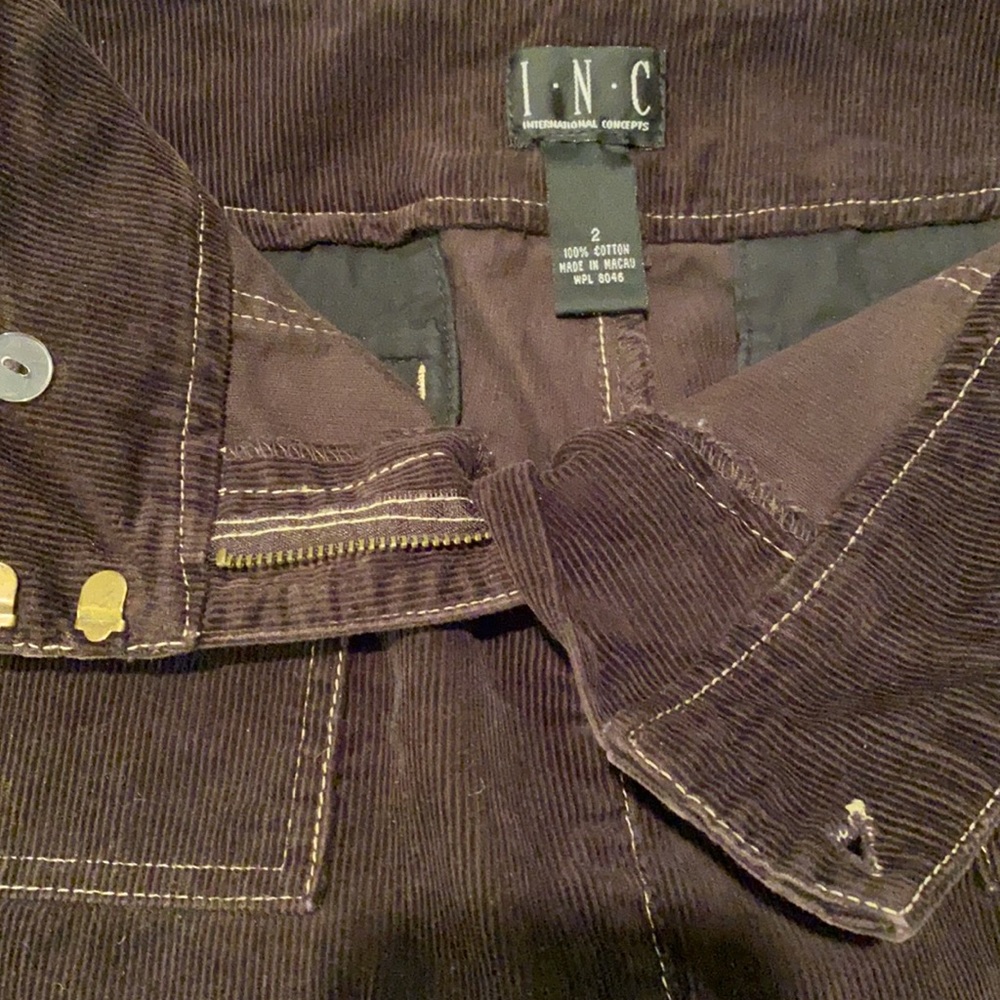 Cute INC chocolate brown corduroy mini skirt, 2 - Picture 6 of 6